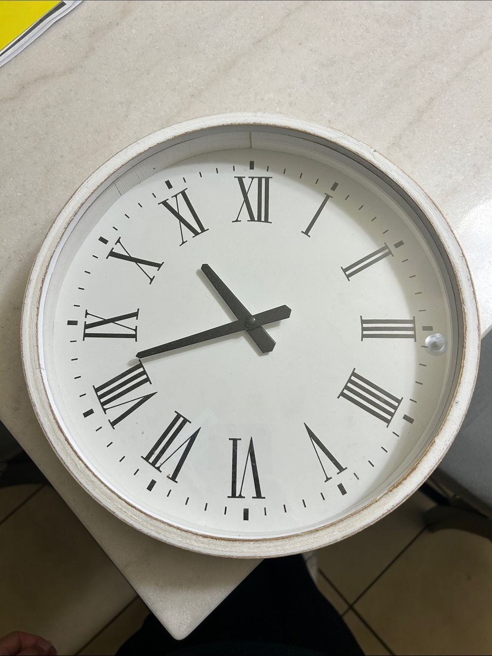 Hobby Lobby White Wall Clock with Black Roman Numerals